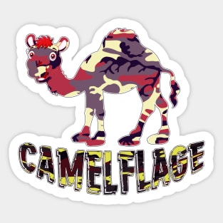 Camelflage funny merch for camels lovers, army lovers, camouflage lovers Sticker